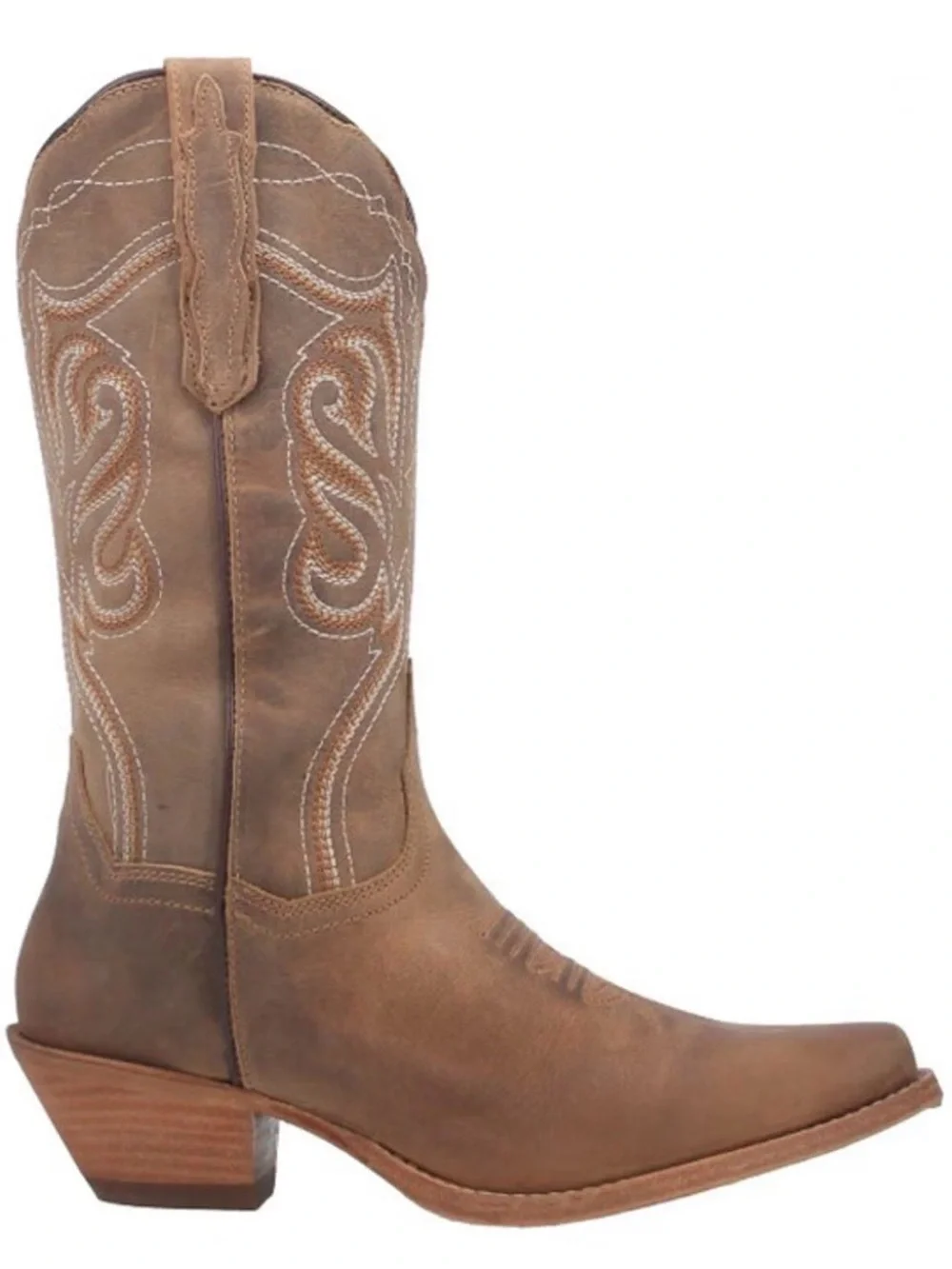 Dan Post Karmel Taupe Leather Snip Toe Western Cowgirl Boots USA Women Size 8